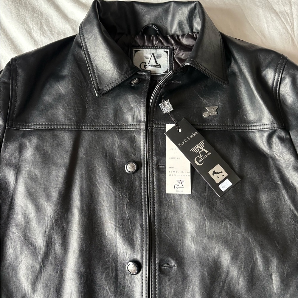 Men's Black Pea Coat Jacket Brand New
